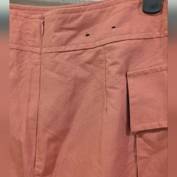 NWOT Banana Republic Cotton Linen Blend Skirt In Coral Size 6 - Picture 6 of 10
